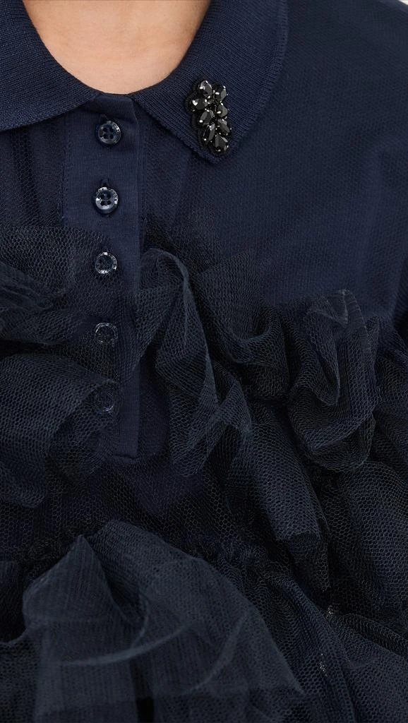 Simone Rocha Puff Sleeve Tulle Frill Polo Shirt 5
