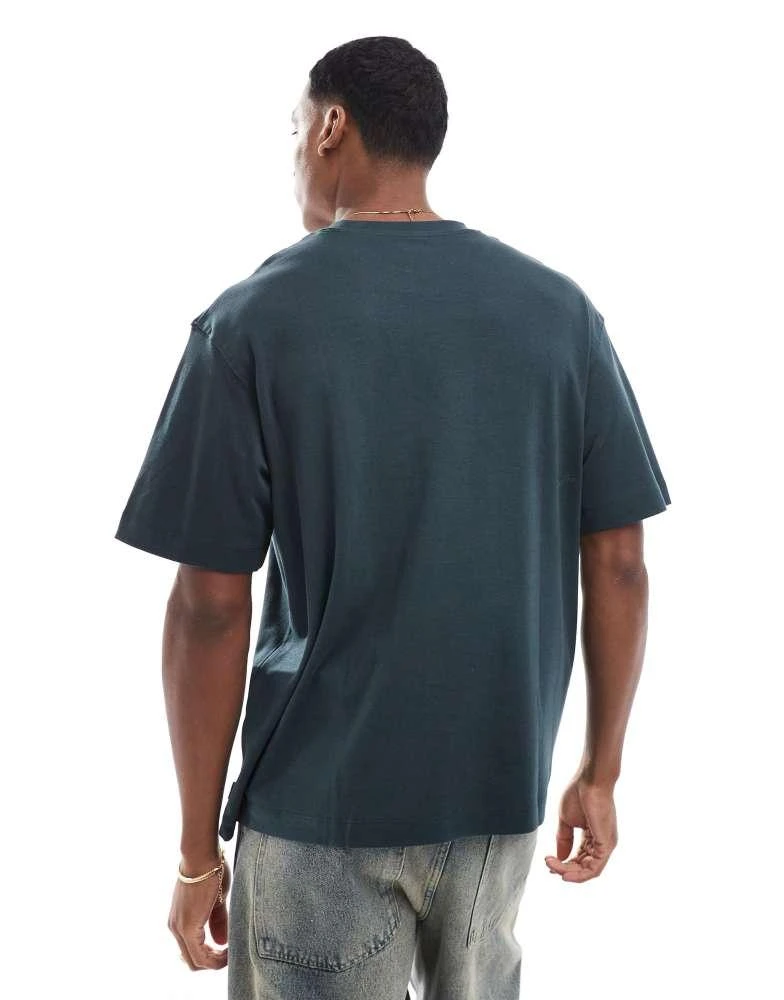 Jack & Jones Jack & Jones oversized 200gsm heavyweight t-shirt in forest green 2
