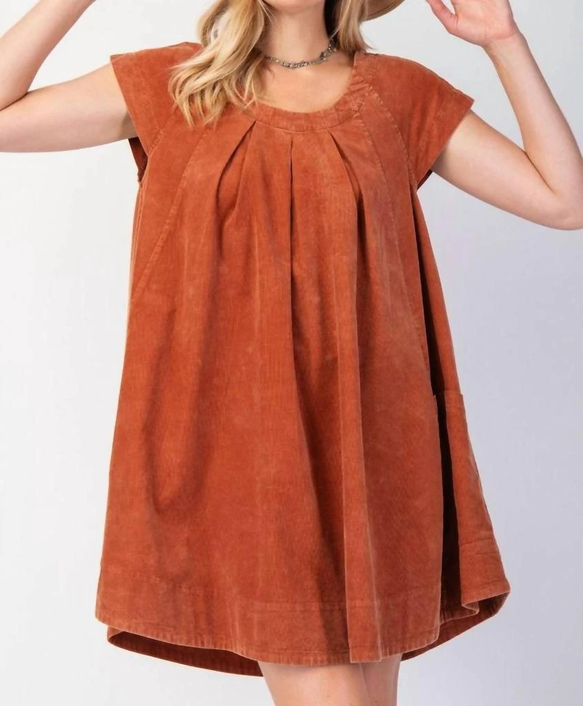 orange corduroy dress United By Blue Corduroy Overall Dress