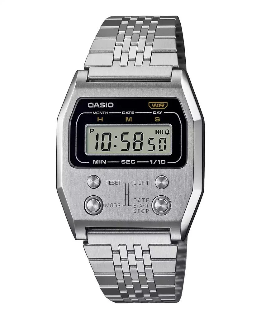 G-Shock Unisex Digital Silver-Tone Stainless Steel Watch, 35mm, A1100D-1VT 1