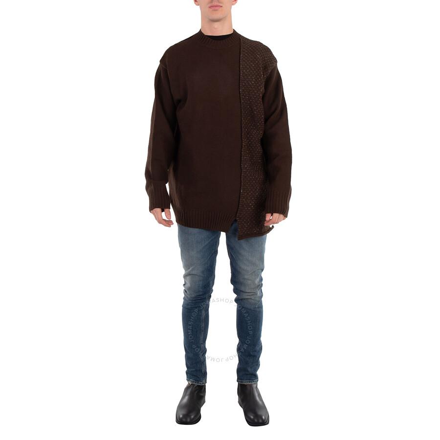 YOHJI YAMAMOTO Men's Brown  Round Neck Knit Sweater