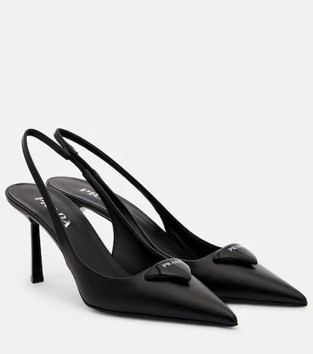 Prada Saffiano leather slingback pumps 1