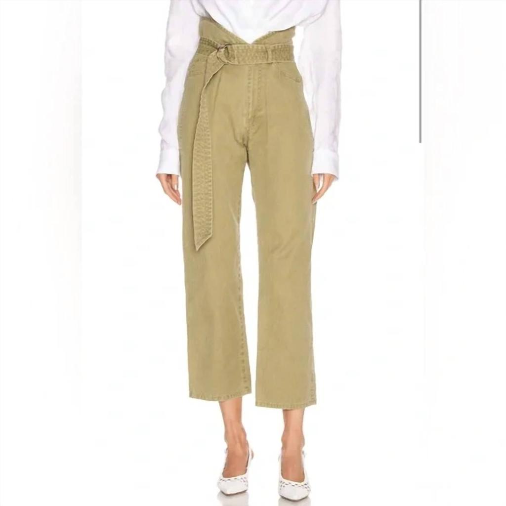 MARISSA WEBB Nwt Matravis Heavy Canvas Pant In Khaki Green