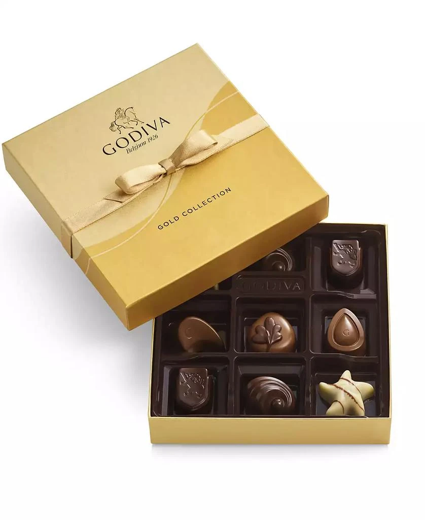 Godiva Ballotin Assorted Chocolate Gold-Tone Ribbon Gift Box, 9 Piece 1