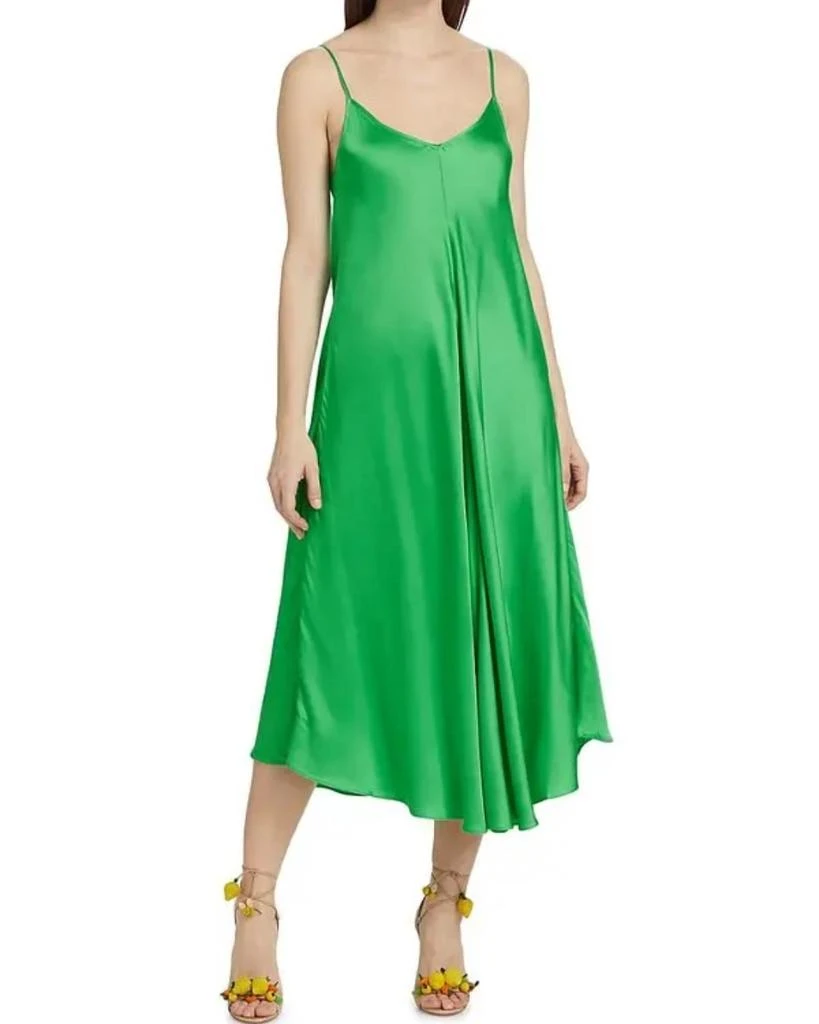 L'Agence Lorraine Trapeze Midi Dress In Fern 1