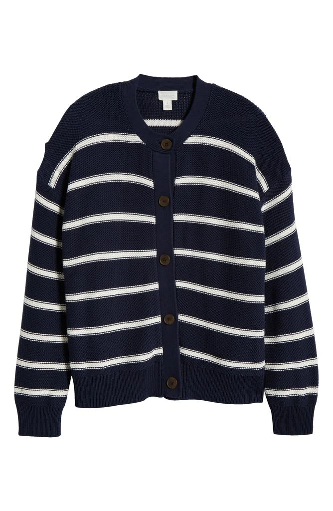 Caslon Stripe Pima Cotton Cardigan 5