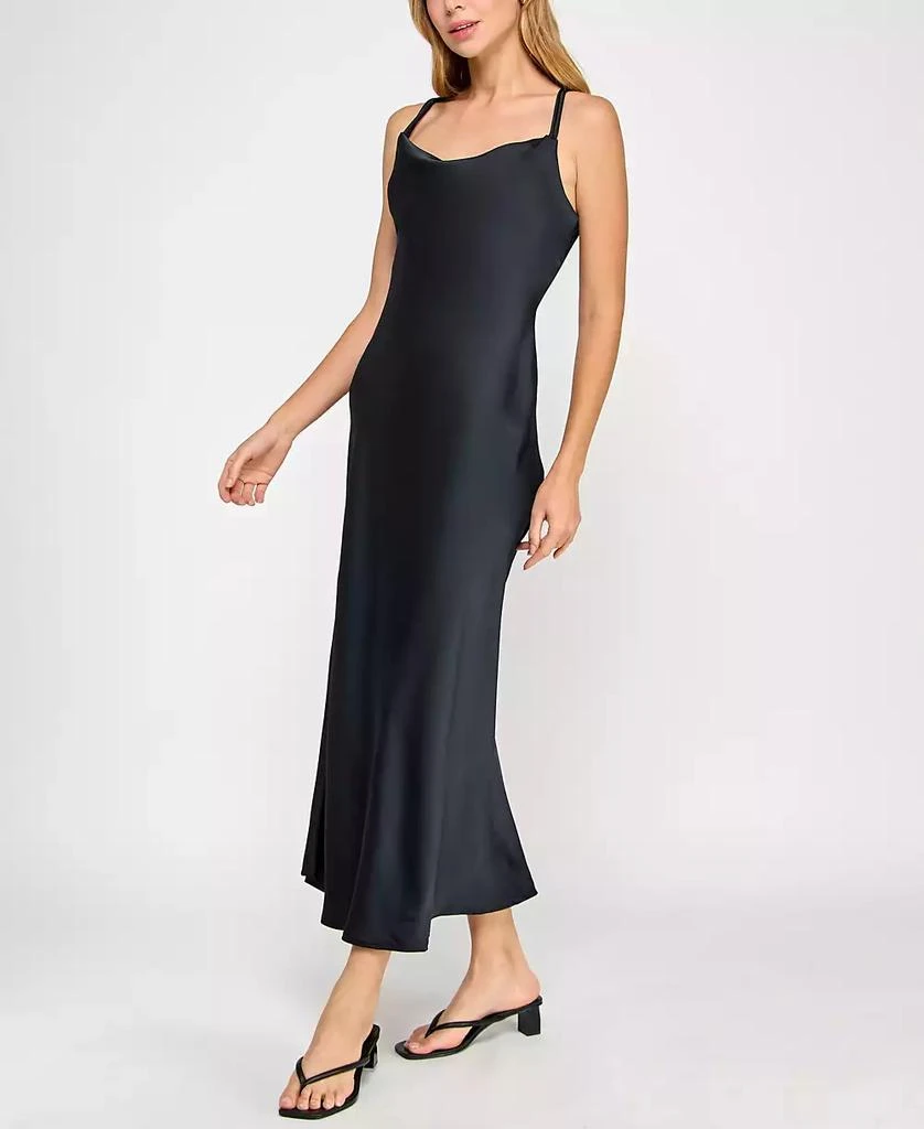 BCX Juniors' Sleeveless Cowlneck A-Line Dress 3