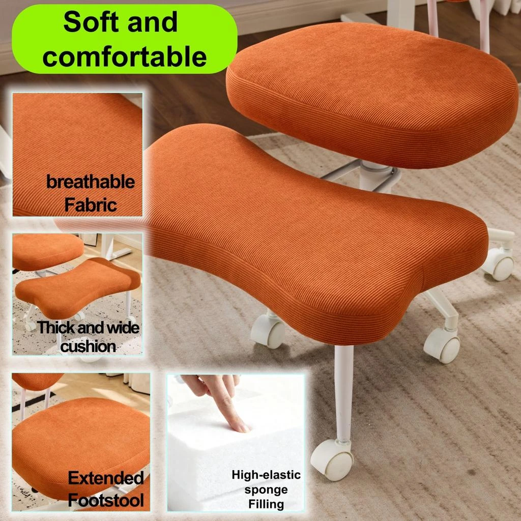 Streamdale Furniture Streamdale Meditation Chair, Ergonomic Cross-Legged Seating with Lumbar Support - ORANGE 2