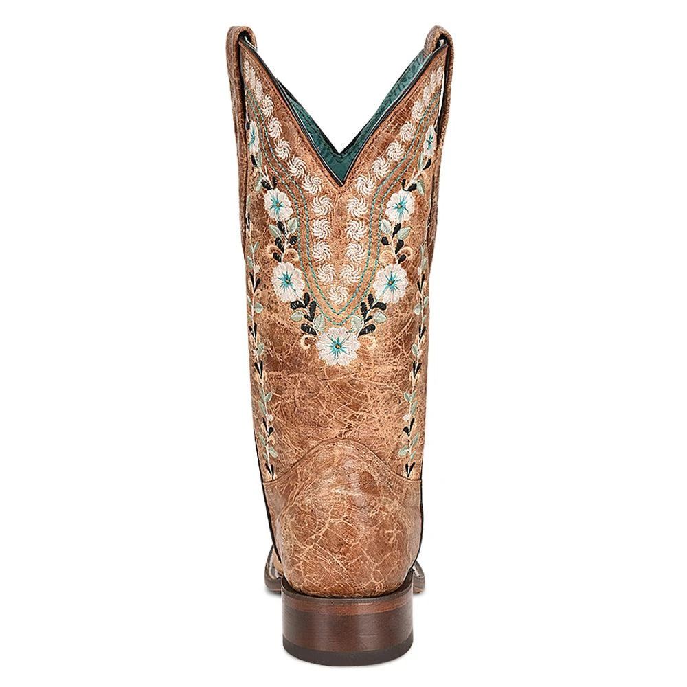 Corral Boots Distressed Glow In The Dark Floral Embroidered Square Toe Cowboy Boots 4
