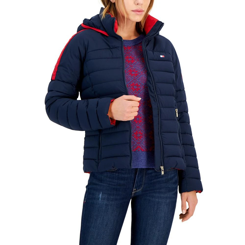 Tommy Hilfiger Women's Hooded Packable Logo Coat 1