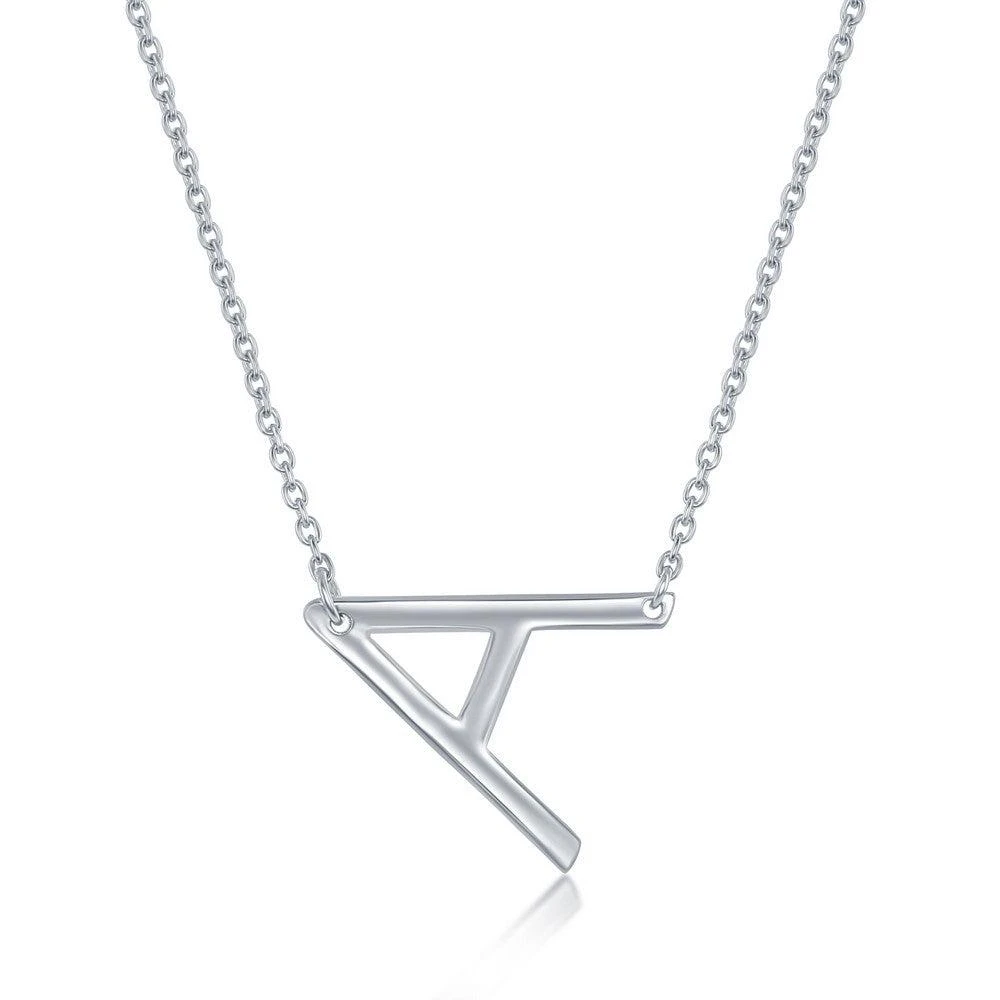 Simona Sterling Silver Sideways Initial Necklace 9