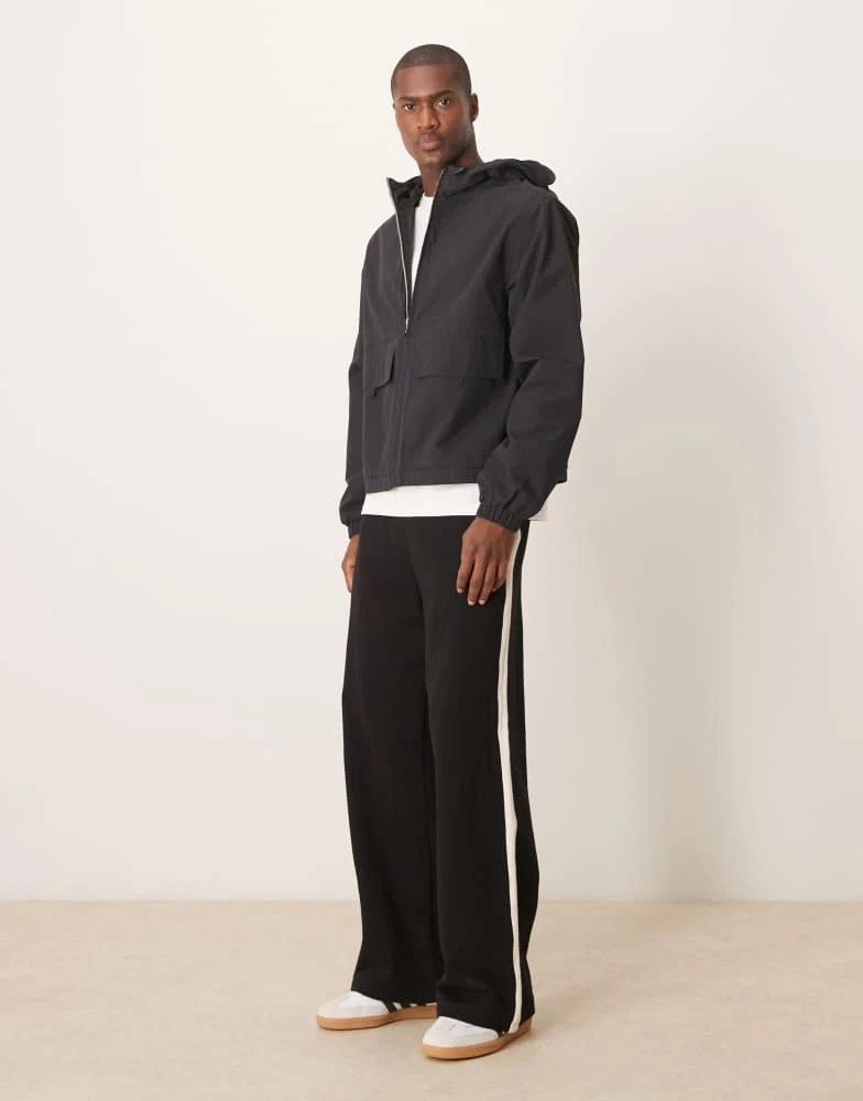 ASOS ASOS DESIGN windbreaker jacket with hood in black 3