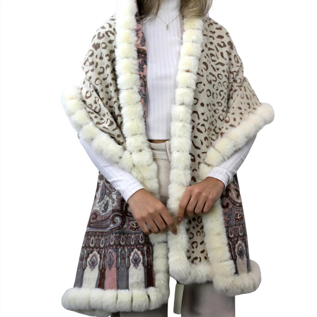 La Fiorentina La Fiorentina - Paisley/leopard Print Wrap With Faux Trim