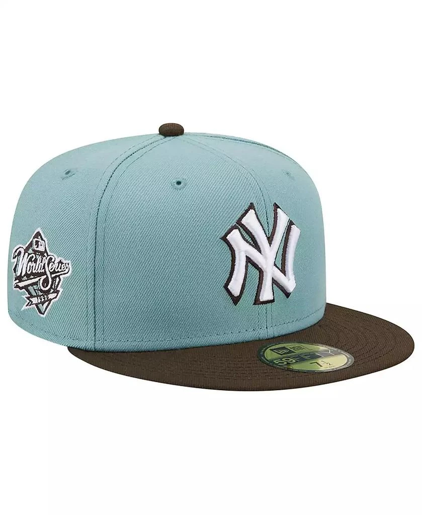 New Era Men's Light Blue and Brown New York Yankees 1999 World Series Beach Kiss 59FIFTY Fitted Hat 1