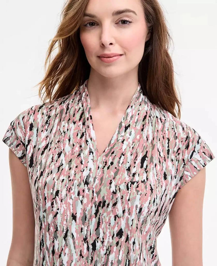 Kasper Women's Printed V-Neck Cap-Sleeve Blouse, Regular & Petite 3