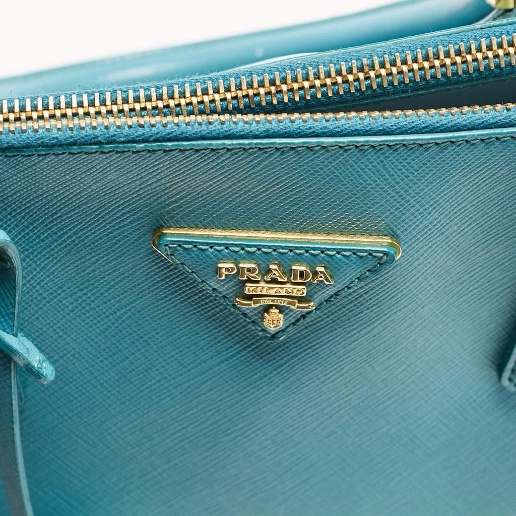 Prada Prada Turquoise Saffiano Leather Medium Double Zip Tote 8