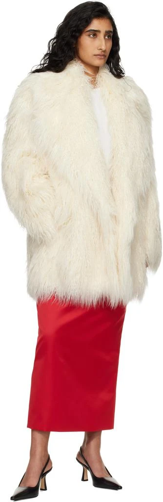 The Frankie Shop Off-White Liza Short Faux Fur Coat 4