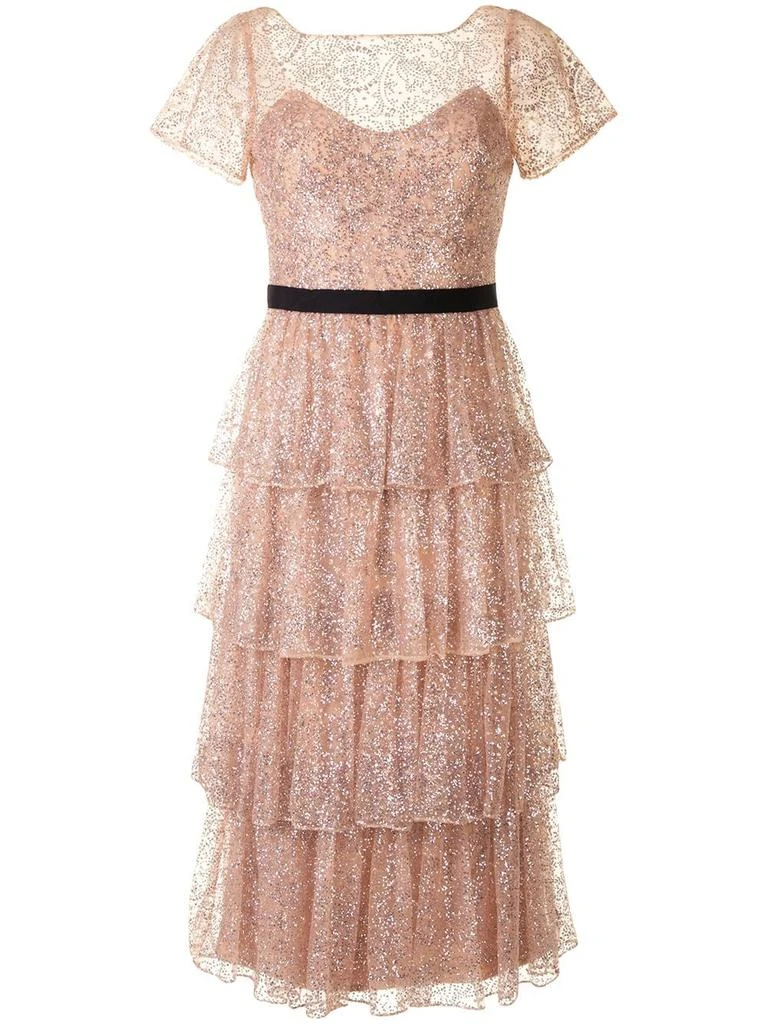 MARCHESA tiered glitter cocktail dress - women - Dresses & Skirts - Free  Shipping - BeyondStyle