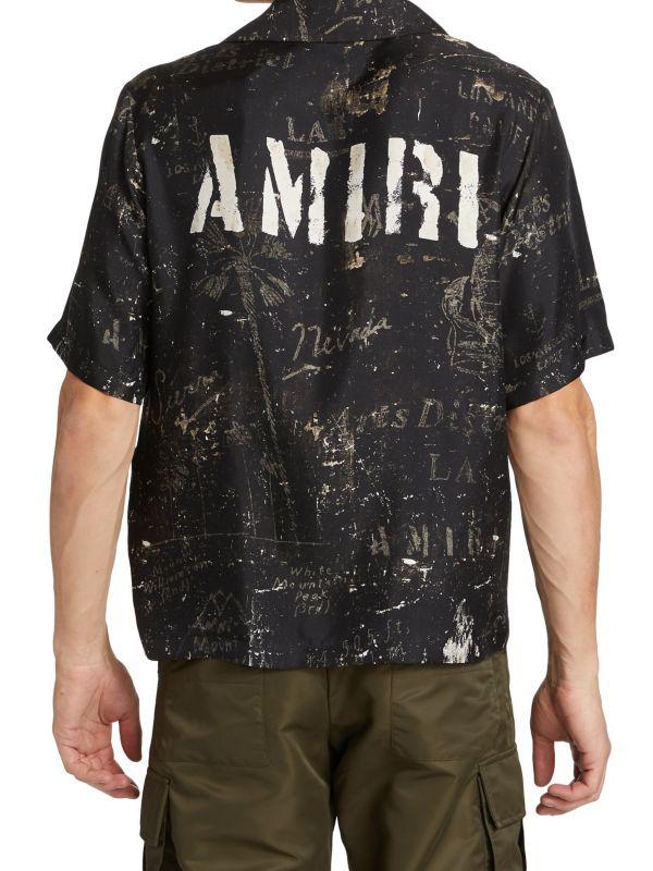 AMIRI Army Stencil Camp Shirt