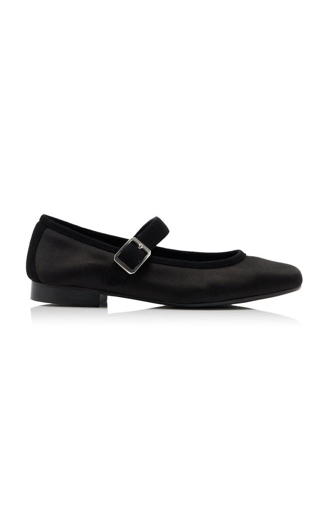 Home of Hai Home of Hai - x Reqins Constance Suede-Trimmed Satin Mary Jane Flats - Black - IT 37 - Moda Operandi 1