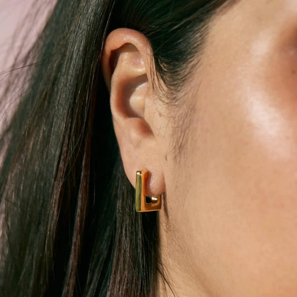 ESTELLA BARTLETT Estella Bartlett Square Gold-Tone Hoop Earrings 2