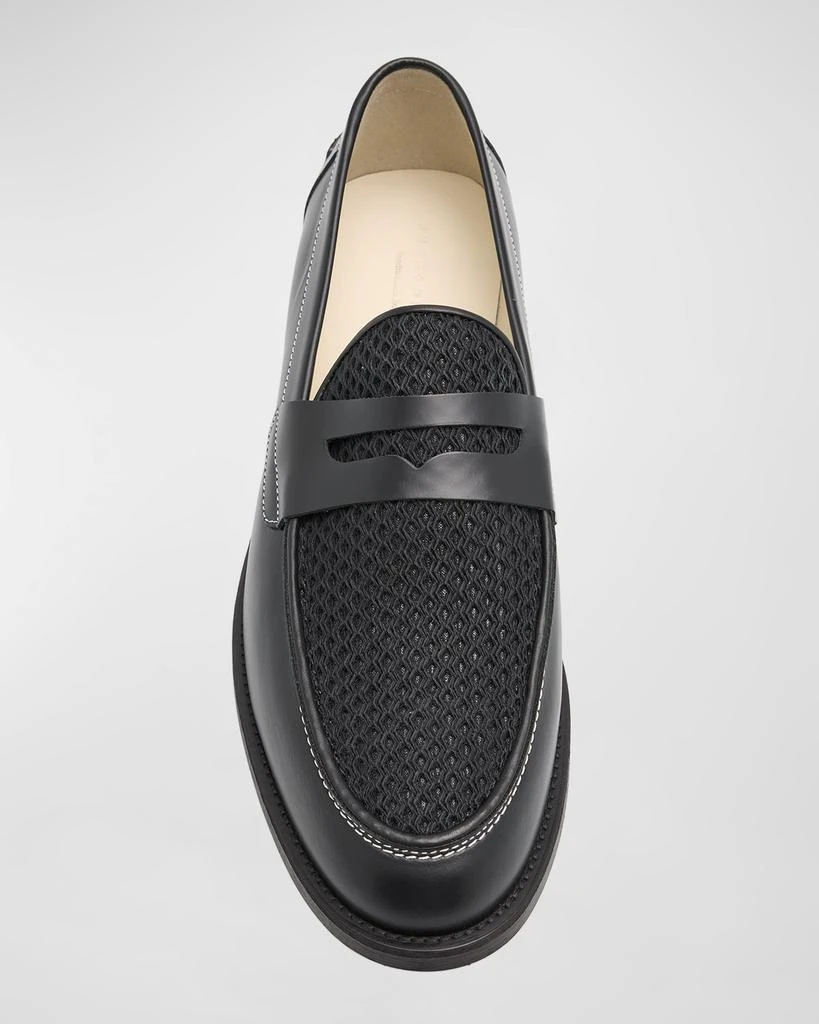 DUKE + DEXTER Men's Wilde Rattan and Leather Penny Loafers 7