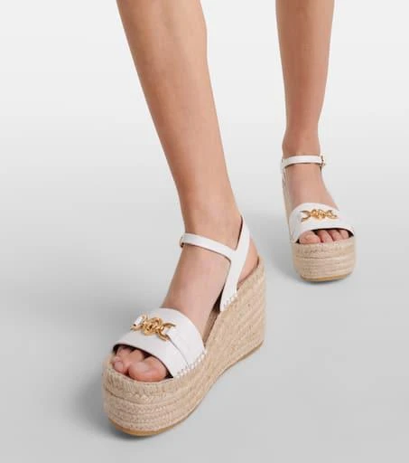 Versace Medusa 
95 leather espadrille wedges 7