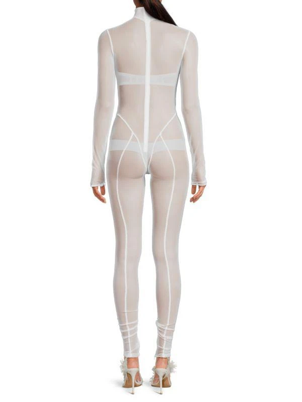 LaQuan Smith ​Sheer Mock Turtleneck Stretch Jumpsuit 2