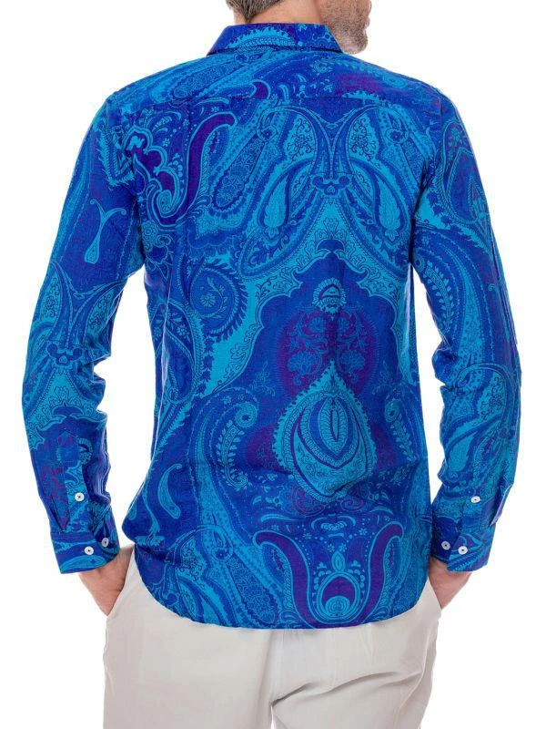 Ranee's Paisley Print Linen Blend Shirt 2
