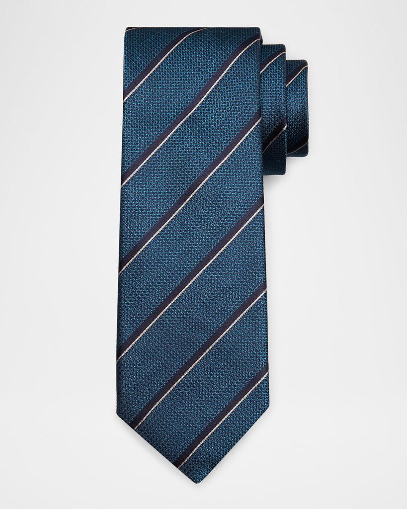 Canali Men's Textured Multi-Stripe Silk Jacquard Tie