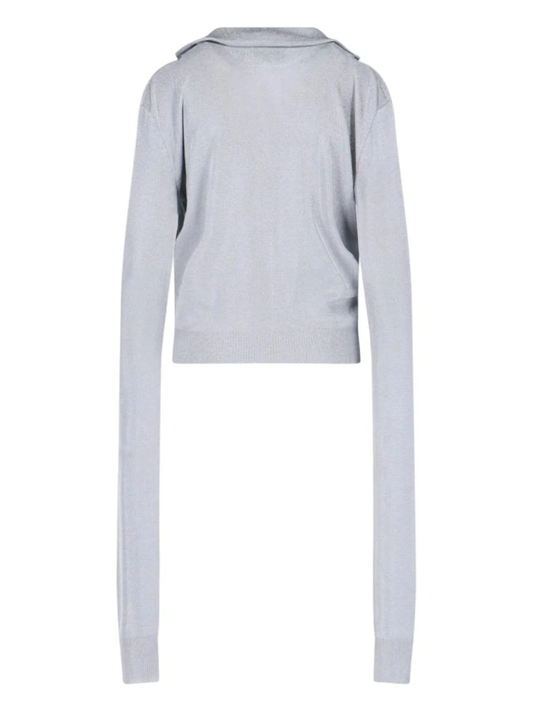 COPERNI Coperni Metallic-Effect Knitted Polo Top 2