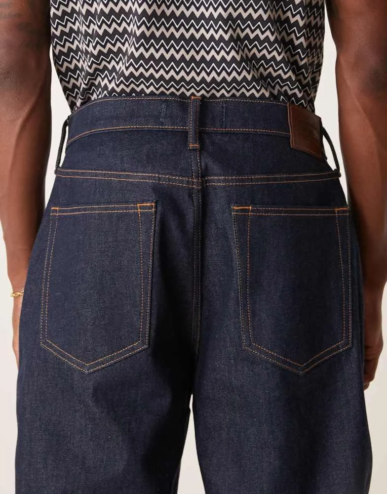 Abercrombie & Fitch Abercrombie & Fitch loose straight leg jeans in dark wash blue 4