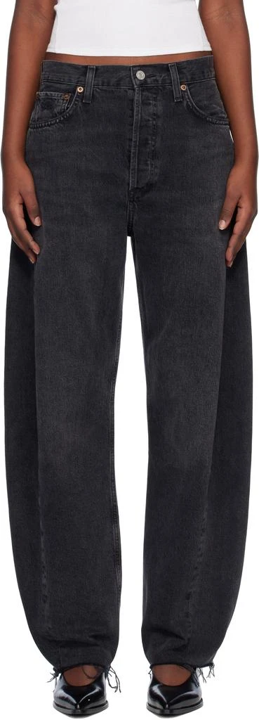 AGOLDE Black Luna High Rise Pieced Taper Jeans 1