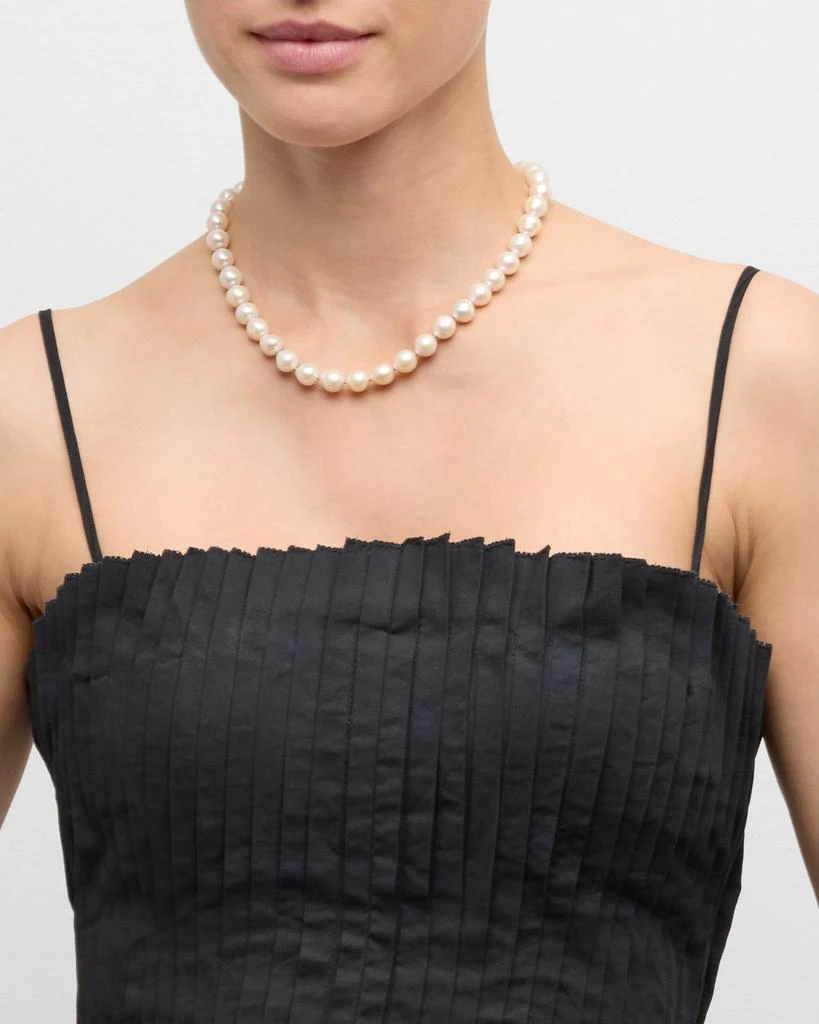 Margo Morrison White Edison Freshwater Pearl Necklace with Diamond Clasp, 18"L 5