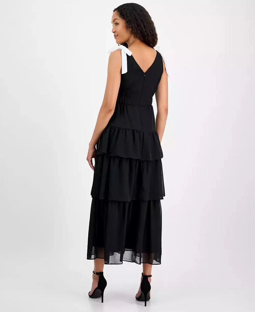 julia jordan Women's V-Neck Tiered-Ruffle-Trim Chiffon Dress 5