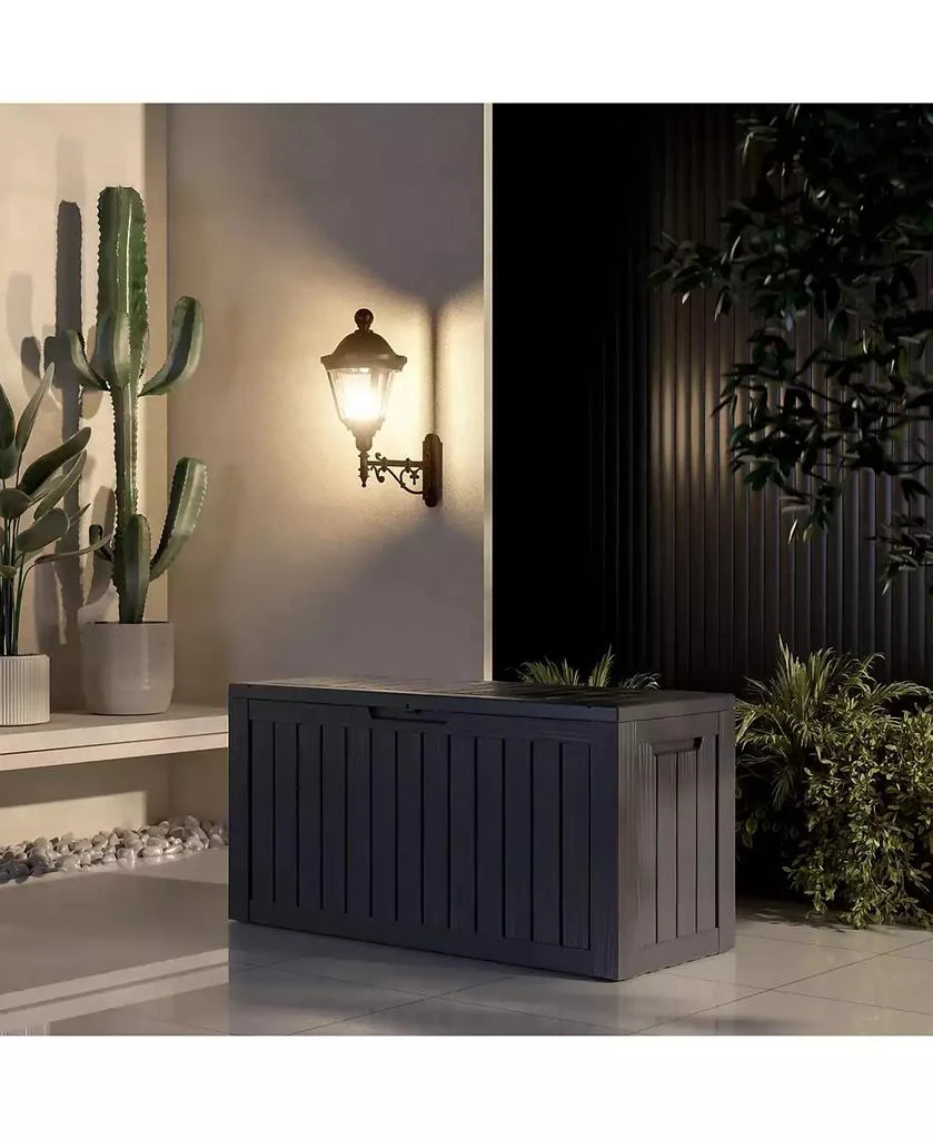 Chic Crate - 46.3

 W 80 Gallons Water Resistant Resin Lockable Deck Box in Black 3