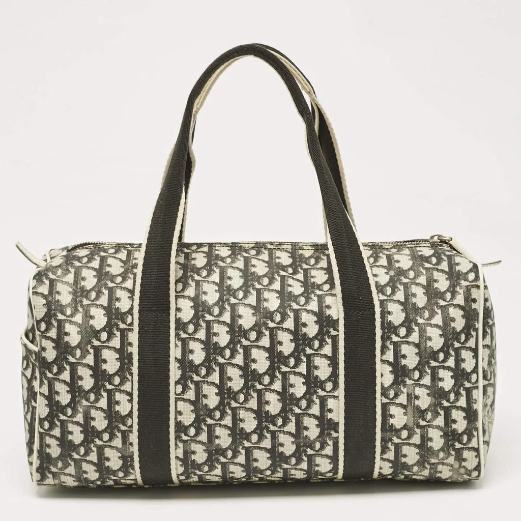 Dior Dior Black Diorissimo Coated Canvas and Patent Leather Girly Boston Bag 5