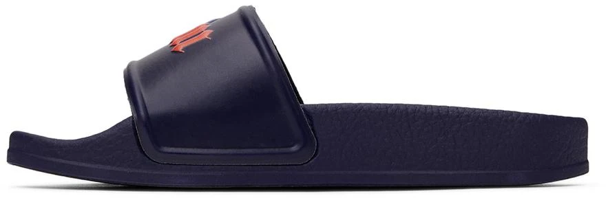 Palm Angels Kids Navy Colors Logo Pool Slides 3