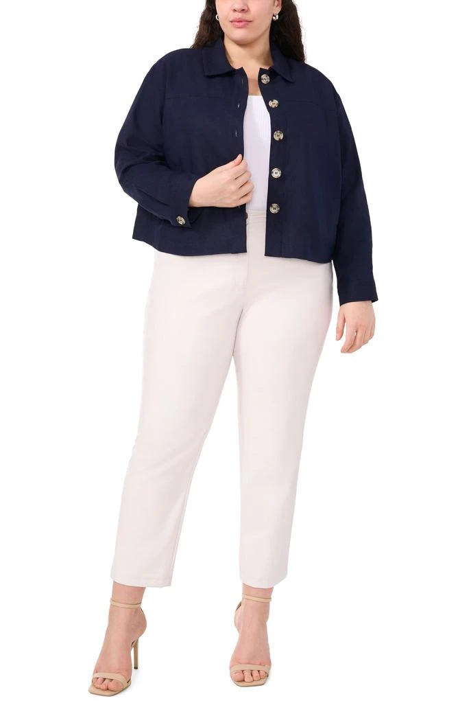 Halogen Patch Pocket Crop Linen Blend Jacket 6