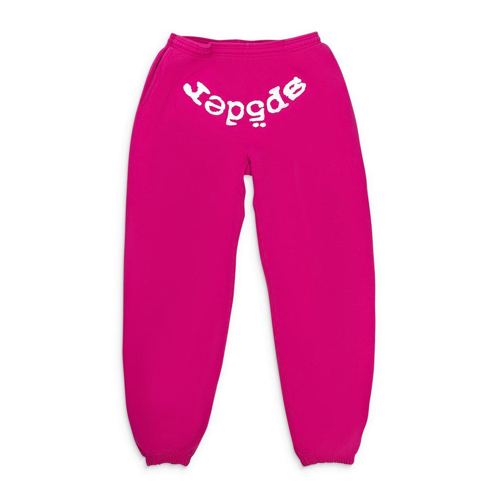 SP5DER OG WEB V2 (WHITE TEXT) PINK JOGGER & SWEATPANTS