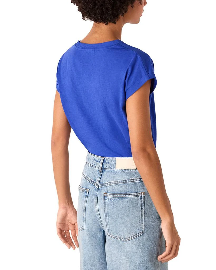 Whistles Willa V Neck Cap Sleeve Tee 3