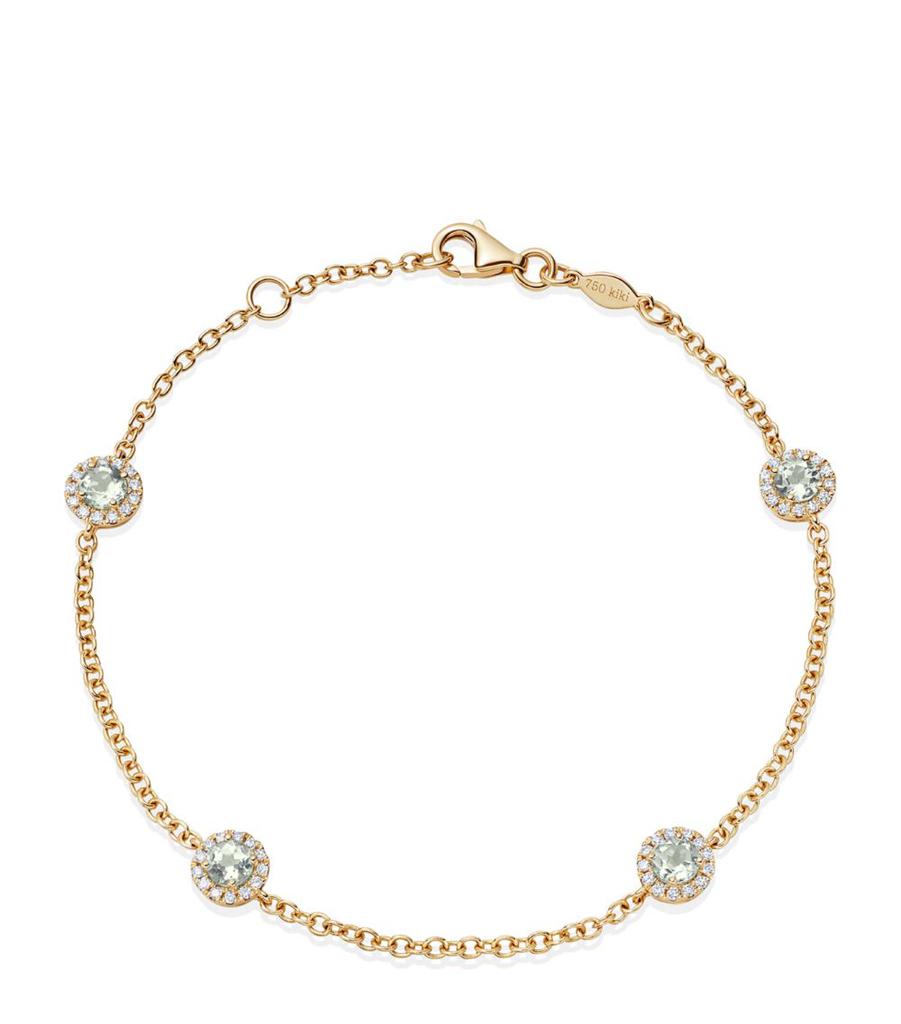 Kiki McDonough Yellow Gold, Diamond and Amethyst Grace Bracelet