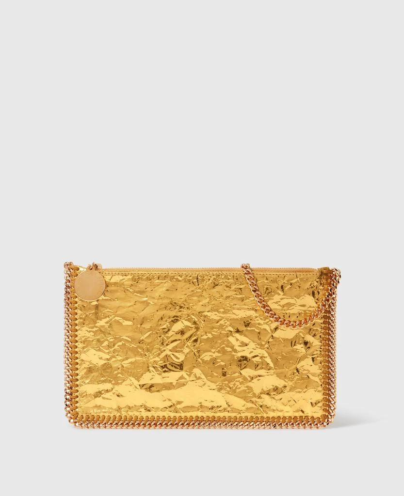 Stella McCartney Stella McCartney - Crinkled Metallic Falabella Wallet Crossbody Bag, Woman, Gold 1