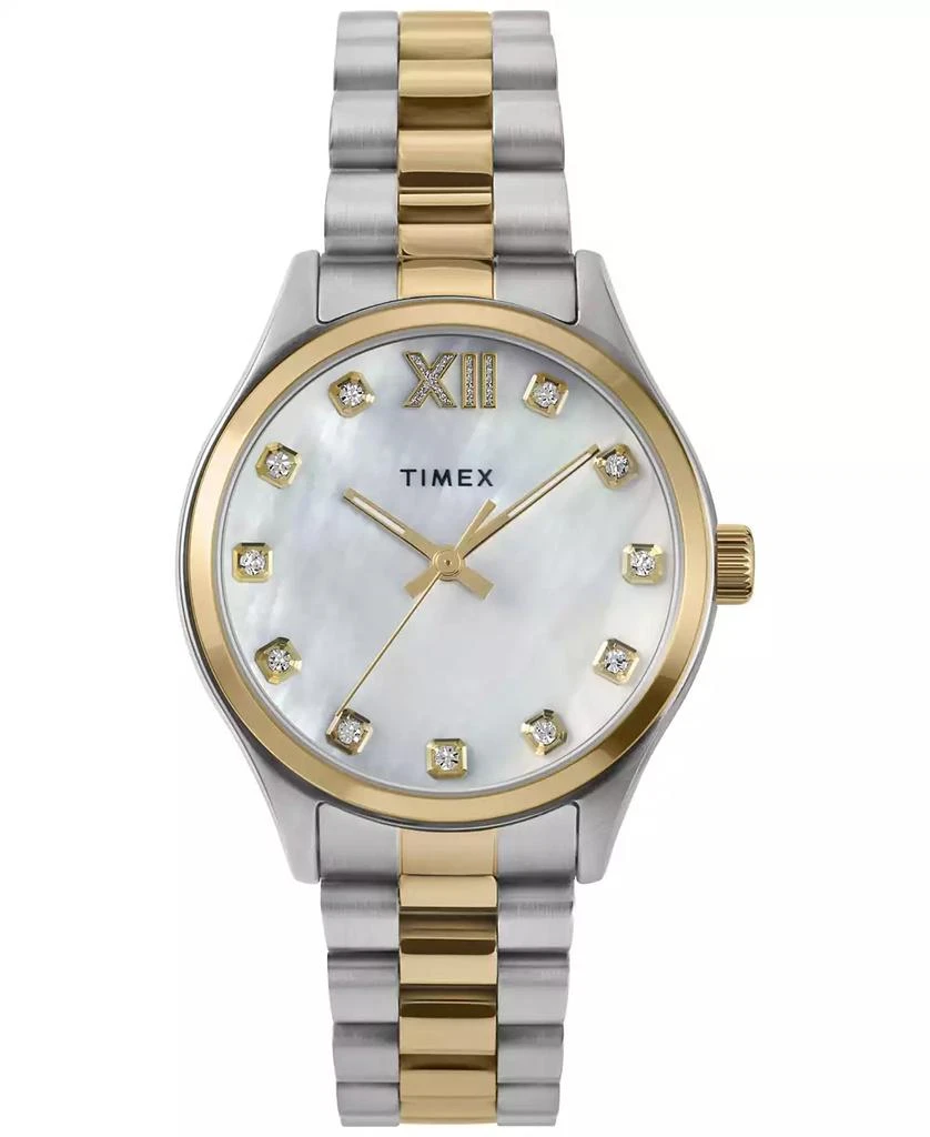 Timex Women's Analog Two-Tone Stainless Steel Watch, 34mm 1