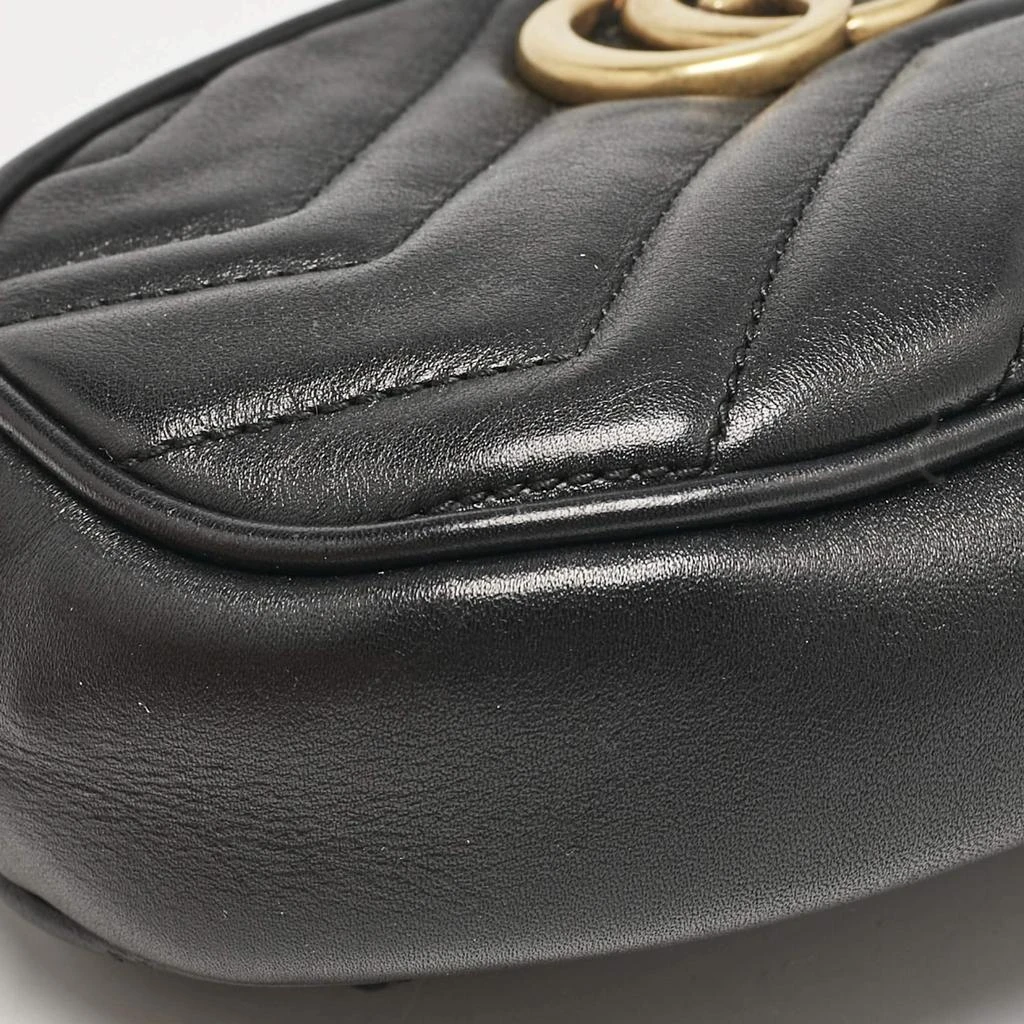 Gucci Gucci Black Matelassé Leather Mini GG Marmont Belt Bag 12