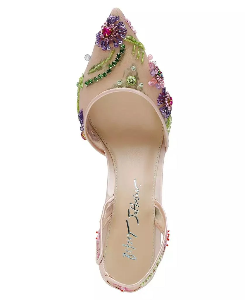 Betsey Johnson Velma Jeweled Mesh Slingback Pumps 4