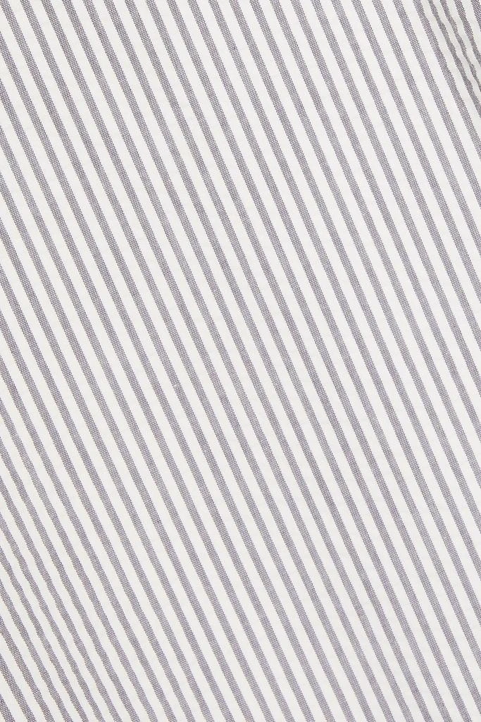 Thom Browne Striped Oxford-paneled cotton-seersucker top 4
