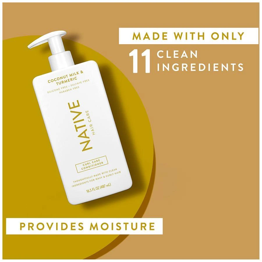 Native Curl Care Conditioner, Sulfate Free, for Women and Men Coconut Milk & Turmeric 7