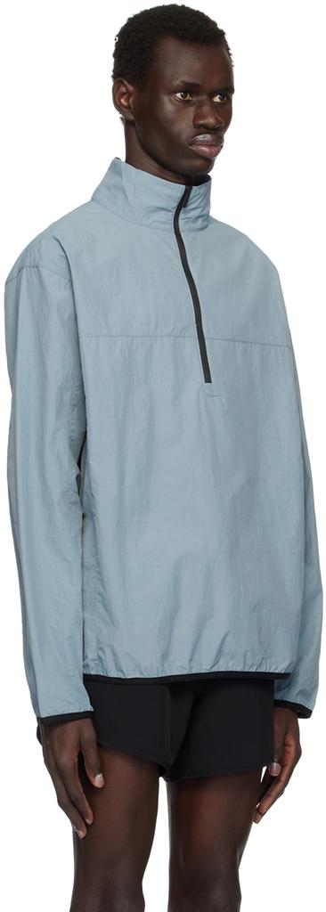 District Vision Blue Recycled Half-Zip Shell Jacket
