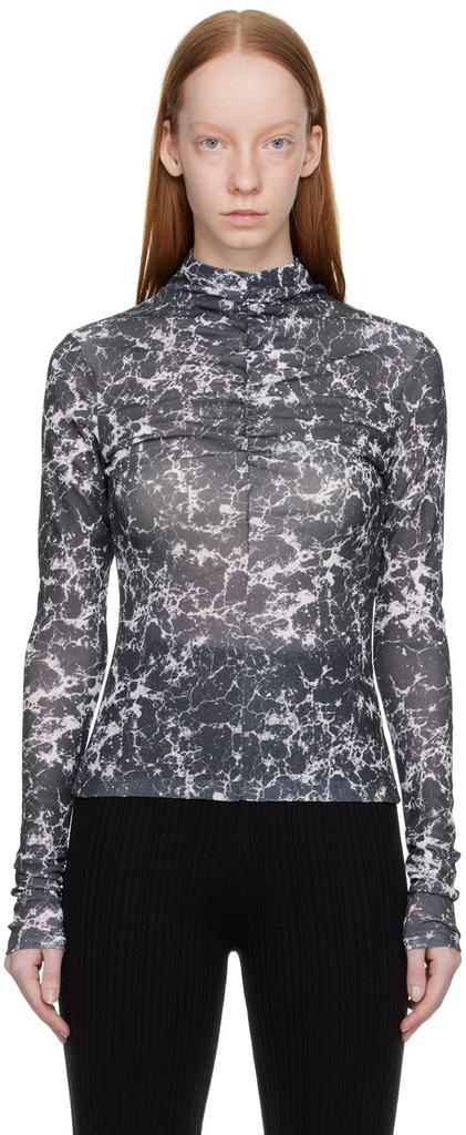 LVIR Gray Ruched Turtleneck